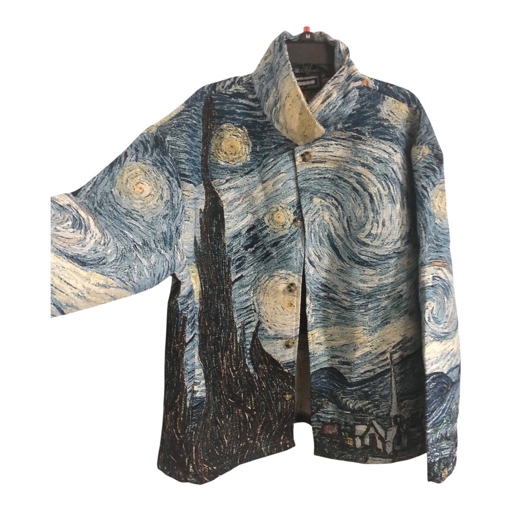 Van Gogh The Starry‎ Night Sky jacket coat size large new